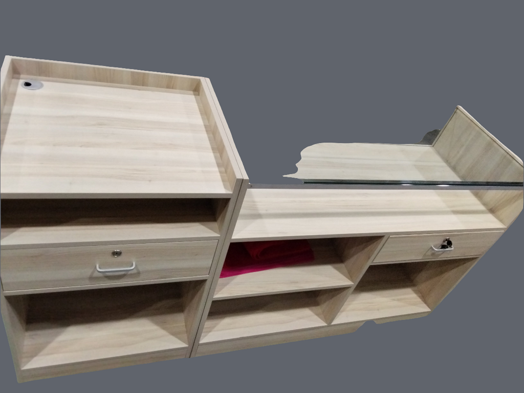 Conjunto de Mostrador y TPV en color madera