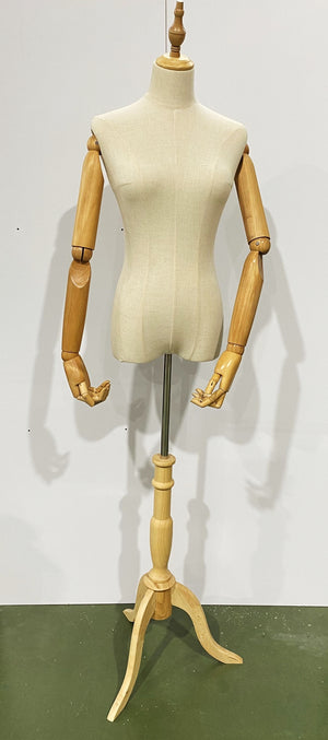 Busto mujer pie, con brazo de madera  mobible Ref 64005